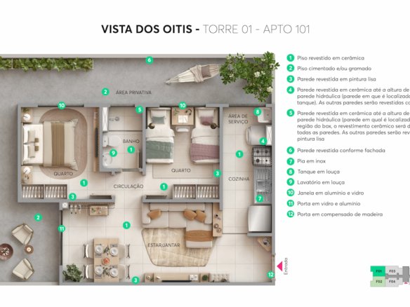 Apartamento 2 Quartos no Vista dos Oitis MRV – Parque Mosaico, Manaus