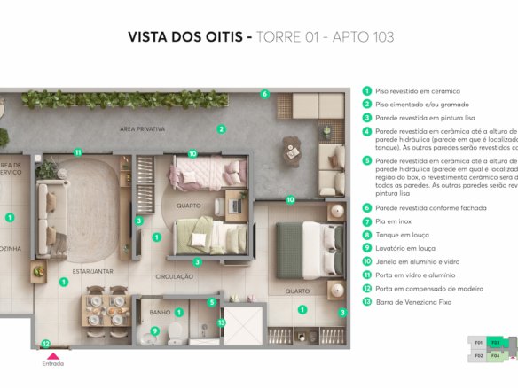 Apartamento 2 Quartos no Vista dos Oitis MRV – Parque Mosaico, Manaus