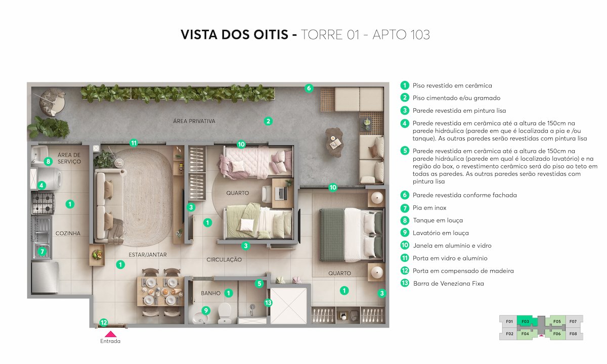 Apartamento 2 Quartos no Vista dos Oitis MRV – Parque Mosaico, Manaus