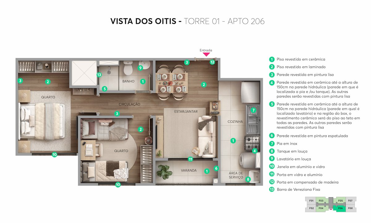 Apartamento 2 Quartos no Vista dos Oitis MRV – Parque Mosaico, Manaus