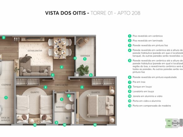 Apartamento 2 Quartos no Vista dos Oitis MRV – Parque Mosaico, Manaus