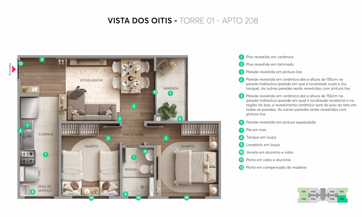 Apartamento 2 Quartos no Vista dos Oitis MRV – Parque Mosaico, Manaus